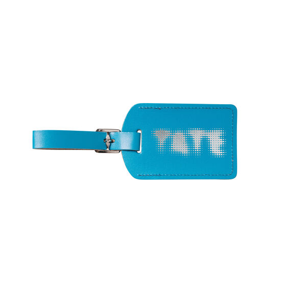 Blue Tate recycled leather luggage tag